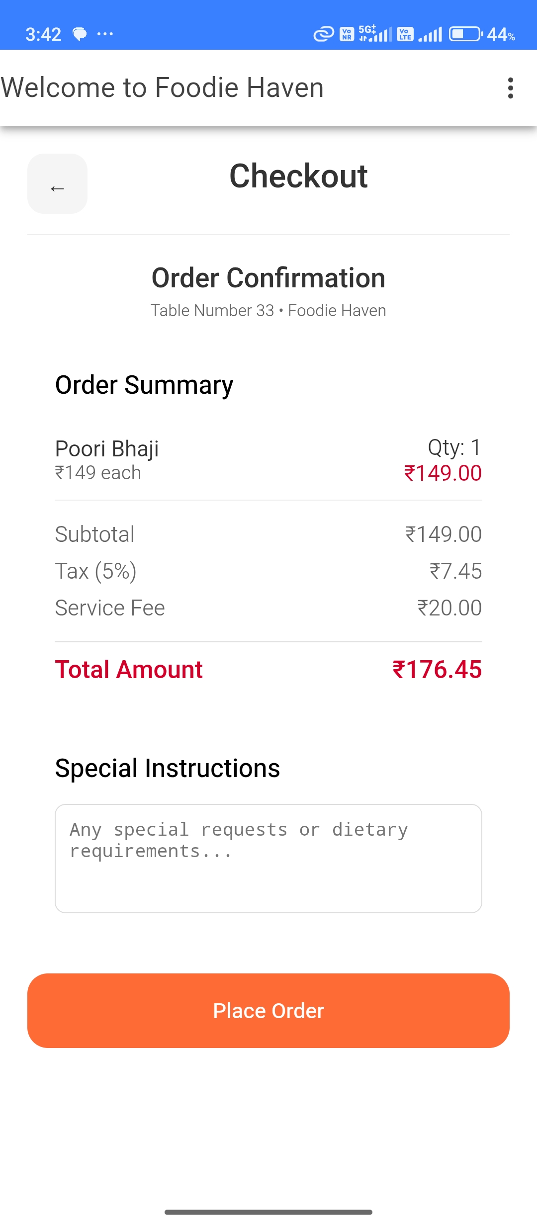 Order Confirmation